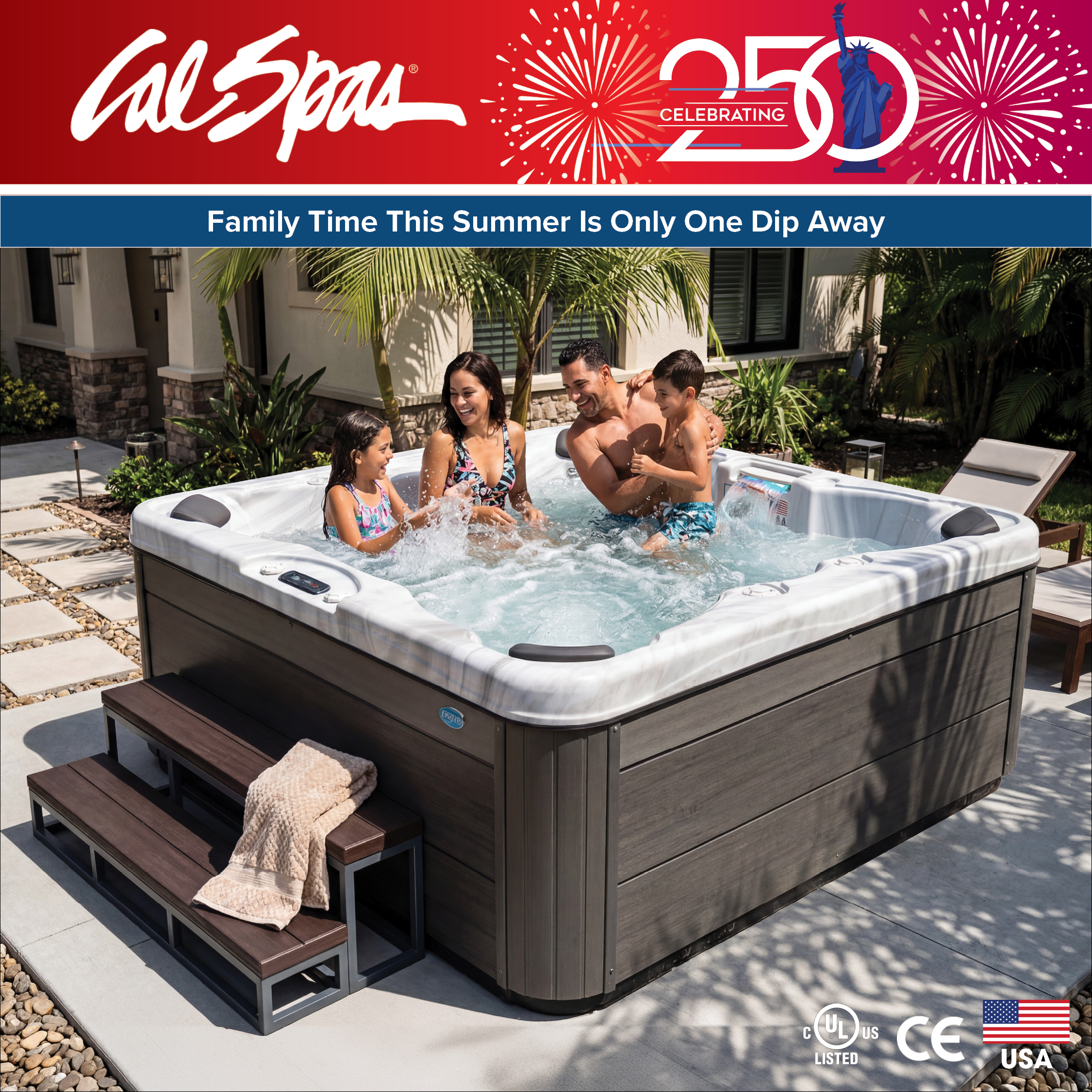 Calspas hot tub being used in a family setting - Blountville